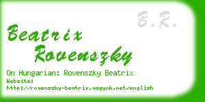 beatrix rovenszky business card